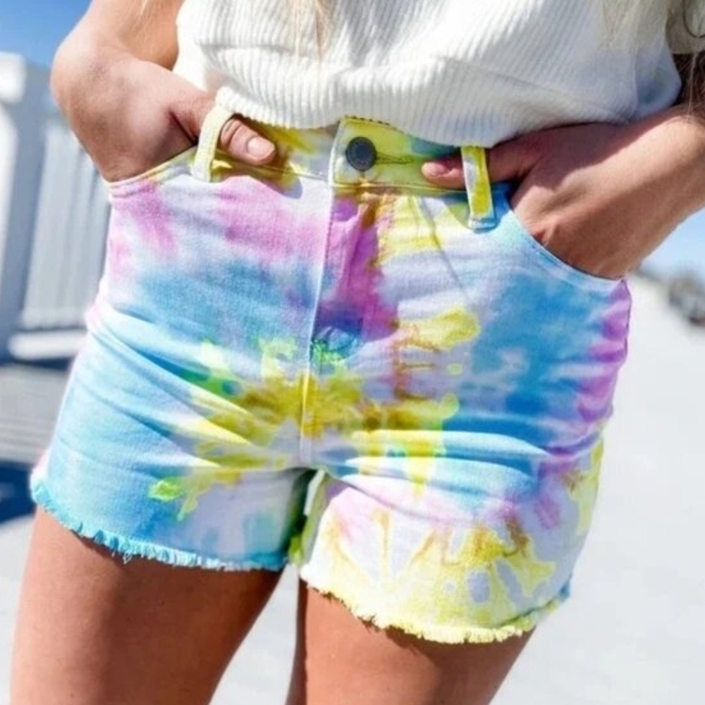 Judy Blue Multicolor Tie-Dye High-Rise Denim Shorts